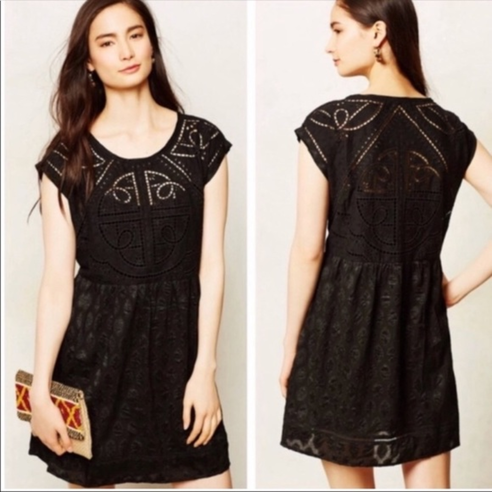 Vanessa Virginia Eyelet Dress Black